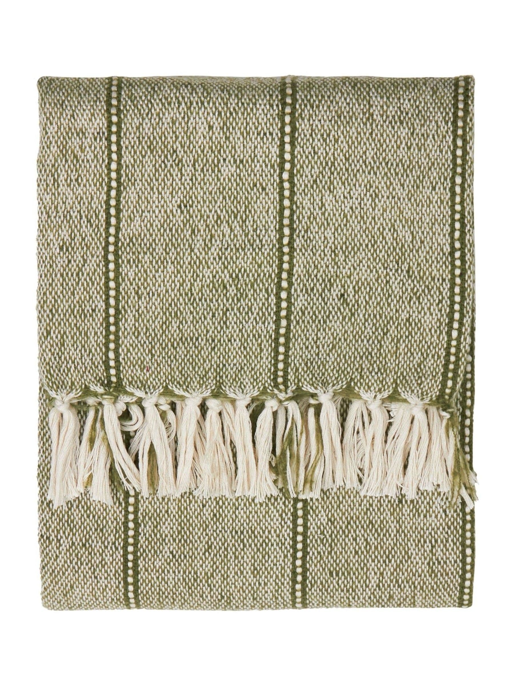 Yard Moss Hedon tasselled outdoor throw 130x180, UK version