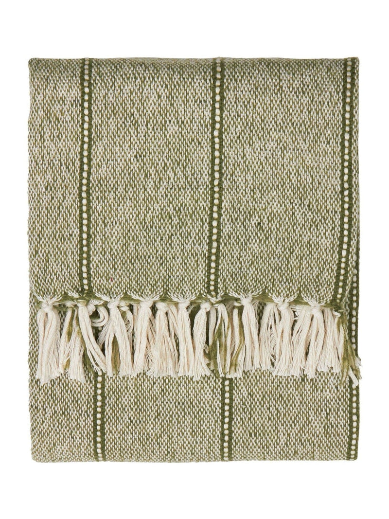 Yard Moss Hedon tasselled outdoor throw 130x180, UK version
