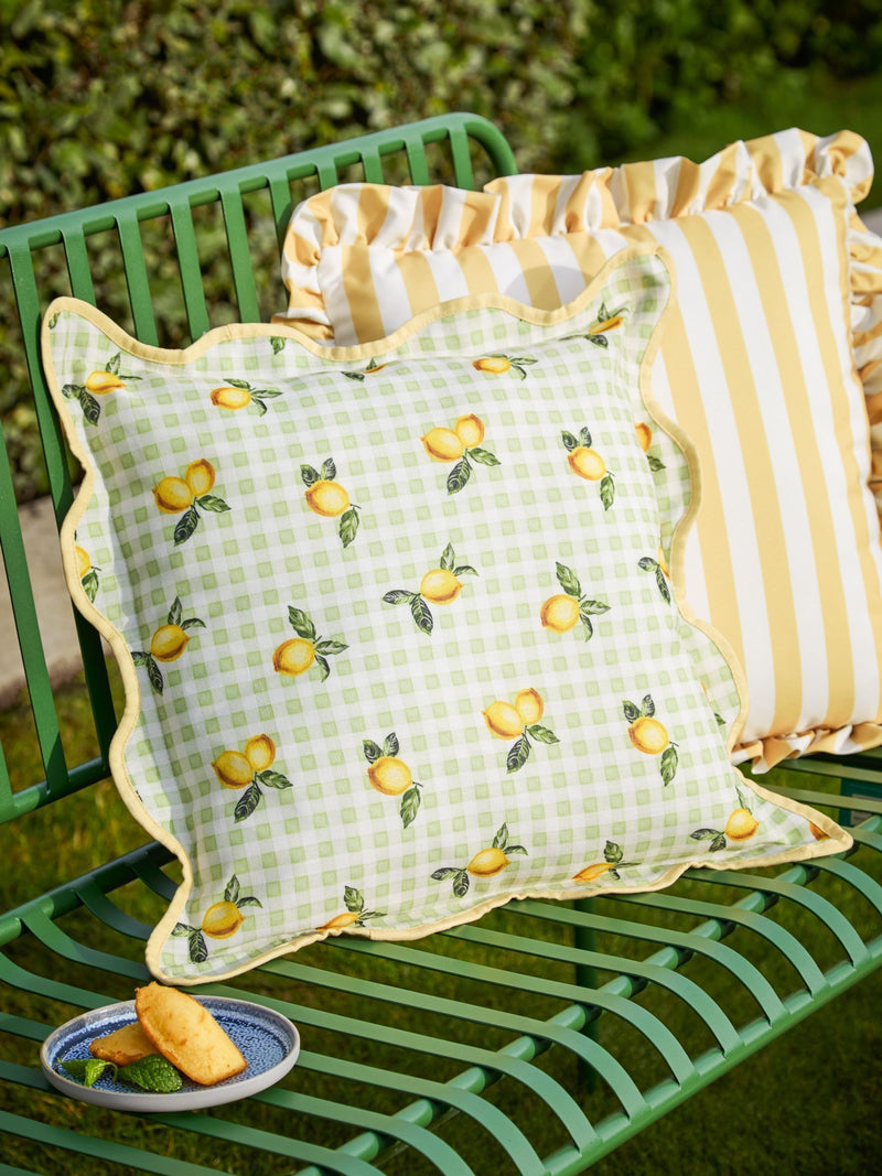 Furn Sage lemon outdoor cushion 45x45 cm (British brand)