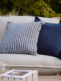 Yard Navy Hessle Stripe outdoor cushion 45cm - British product