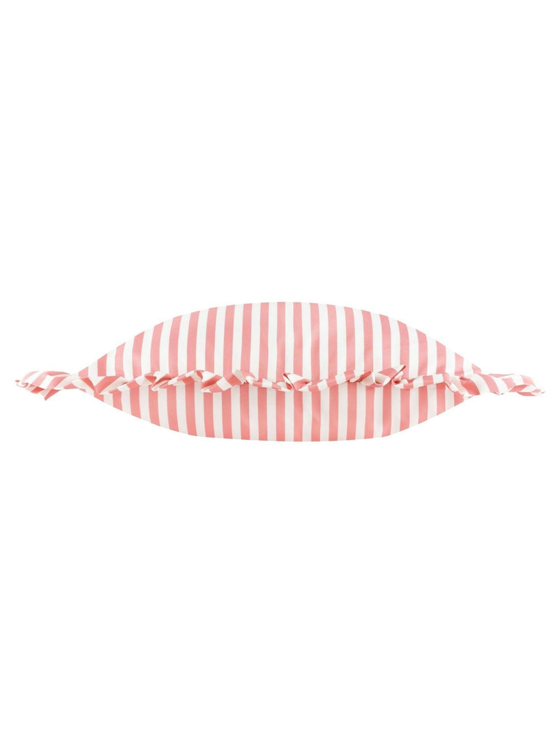 Wylder Pink Millie ruffle striped outdoor cushion 50x50cm, UK version