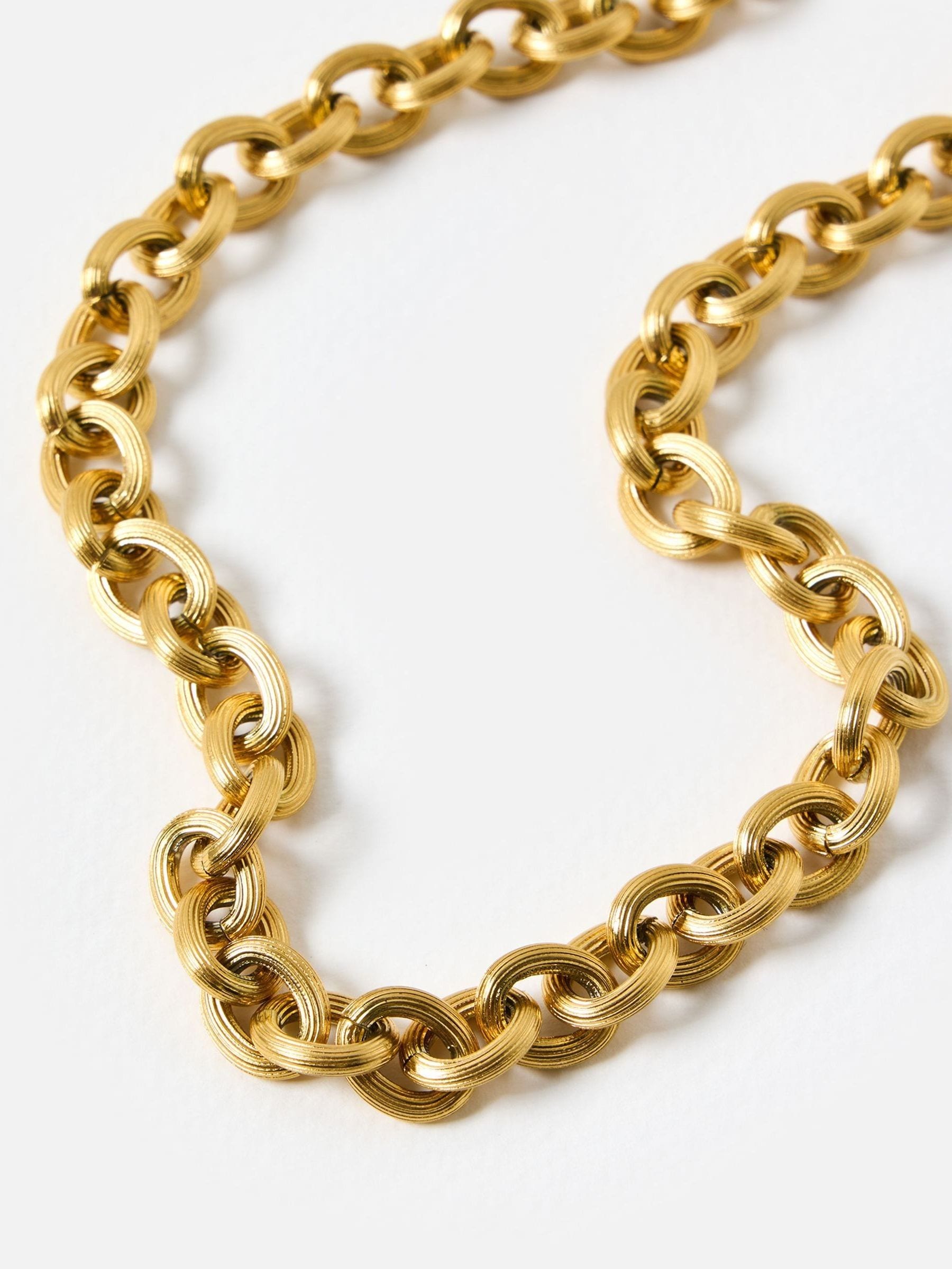 Oliver Bonas gold tone waterproof chunky chain necklace - British product