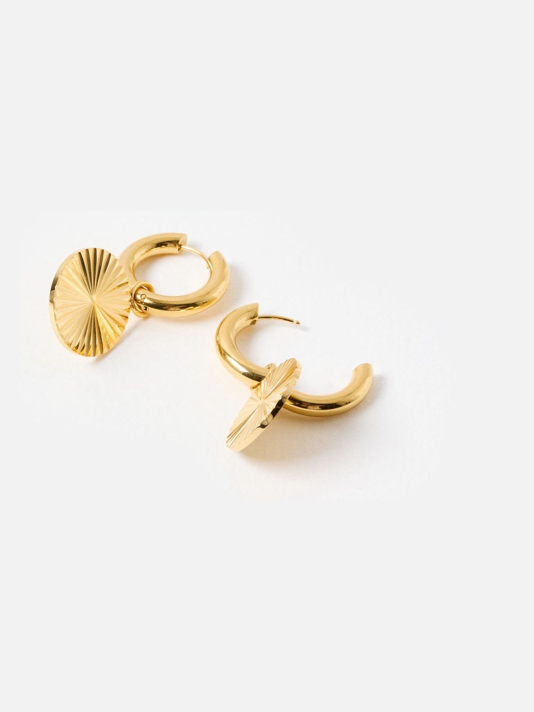 Oliver Bonas gold tone waterproof drop earrings, imported from the UK