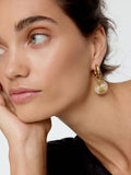 Oliver Bonas gold tone waterproof drop earrings, imported from the UK