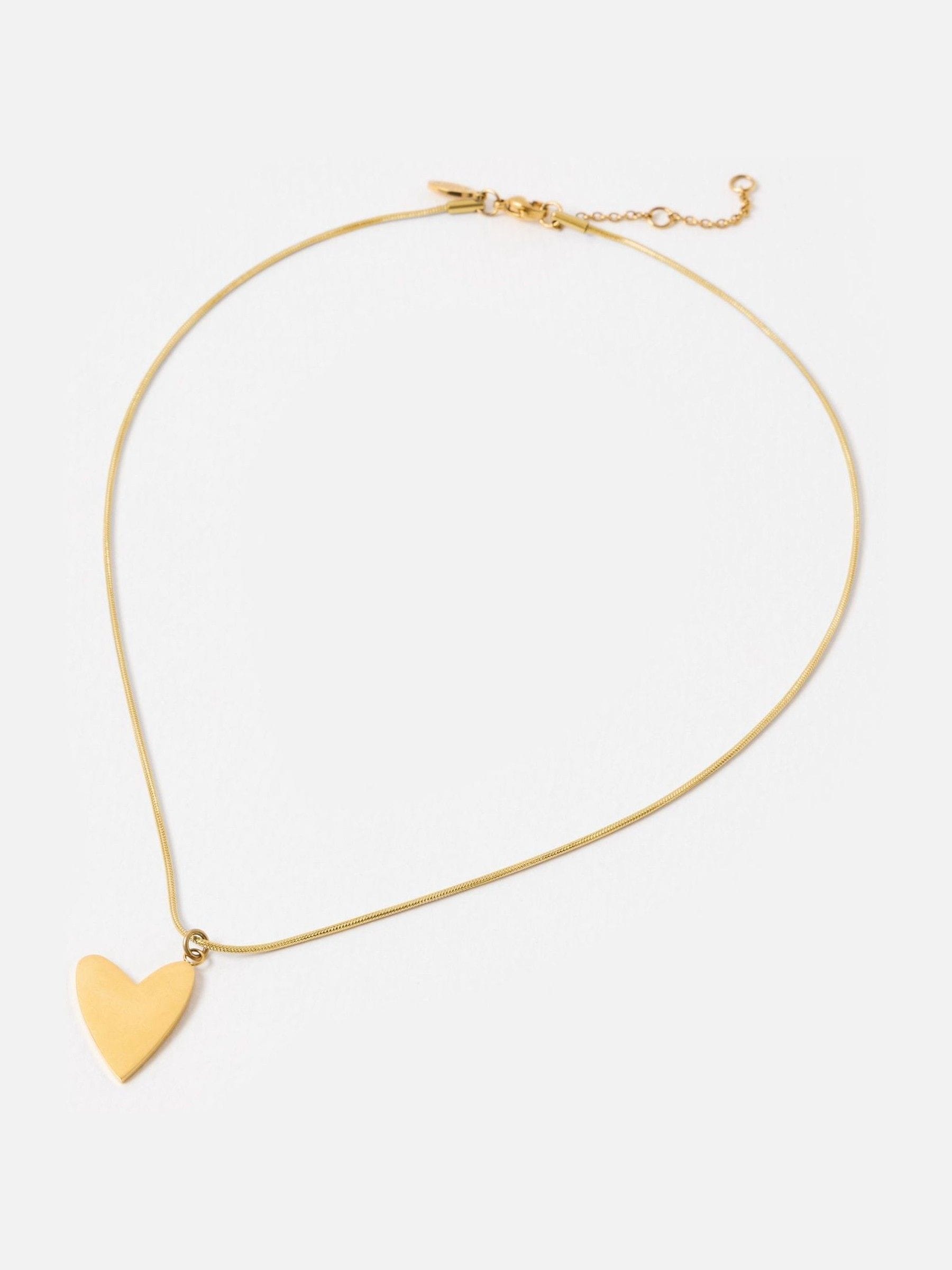 Oliver Bonas gold tone heart pendant necklace (British brand)