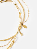Oliver Bonas gold tone T-bar pendant layered necklace - British product