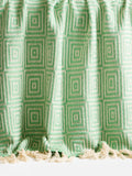 Oliver Bonas green cream geometric throw 130x170cm - British product