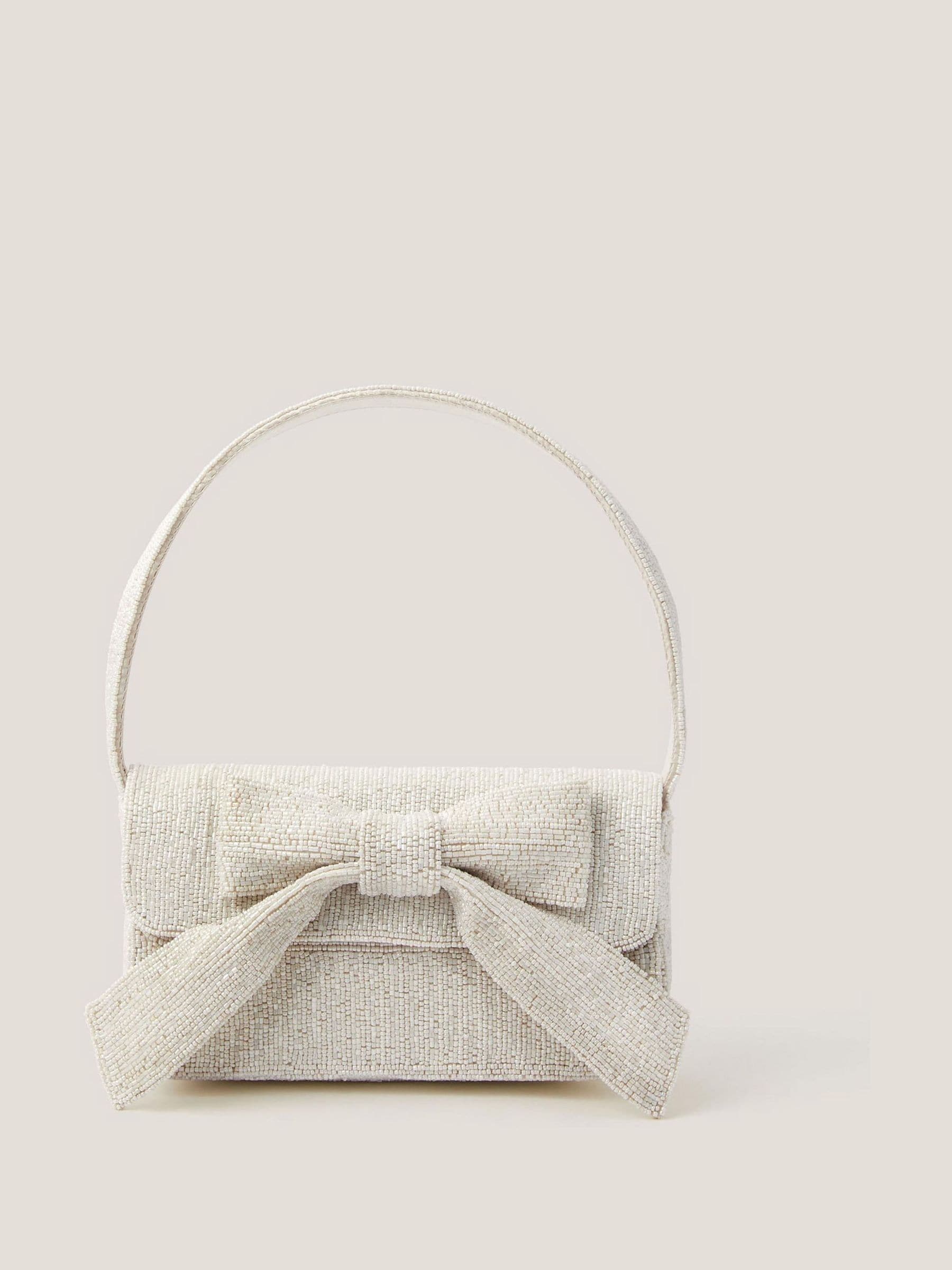 Monsoon Ayla beaded bow bag with faux pearls, UK version