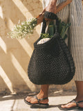Monsoon black raffia shoulder bag - British product