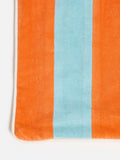 Oliver Bonas orange blue striped velvet cushion cover 30x50cm, UK version
