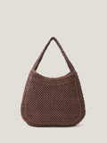Monsoon Chocolate Brown Hari Scoop Raffia Shoulder Bag