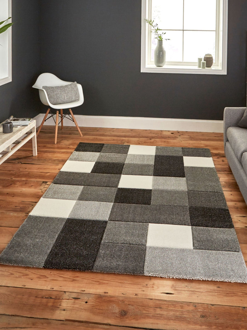 Think Rugs geometric rug Grey Brooklyn 646, imported from the UK