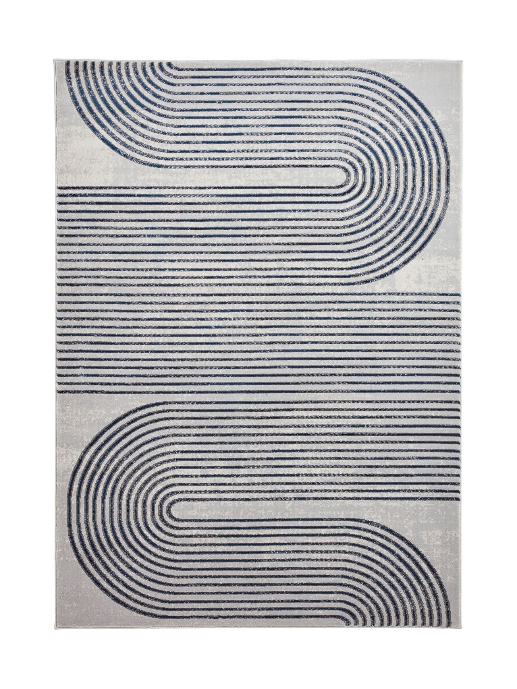 Think Rugs grey Apollo modern linear rug - British product