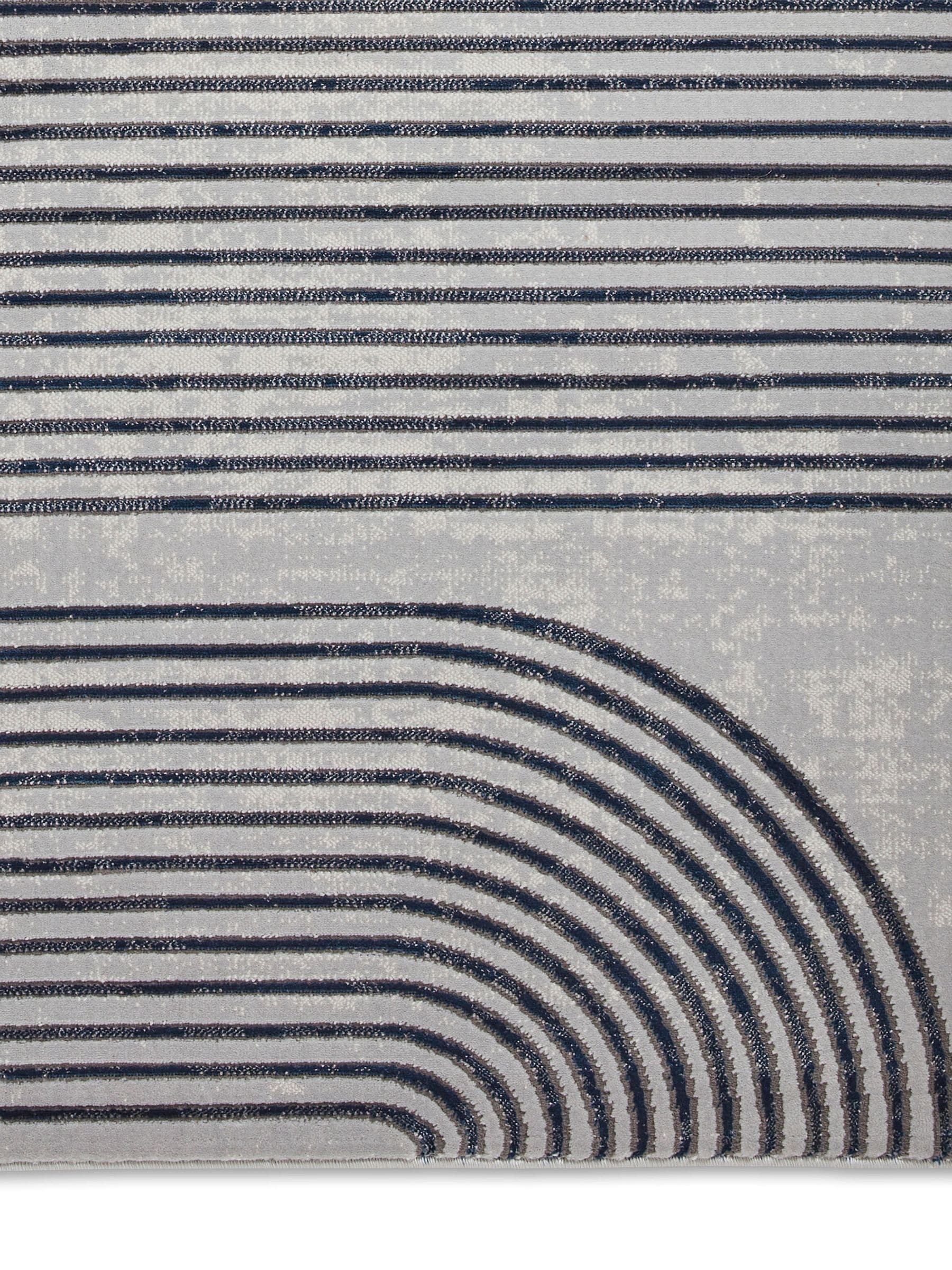 Think Rugs grey Apollo modern linear rug - British product