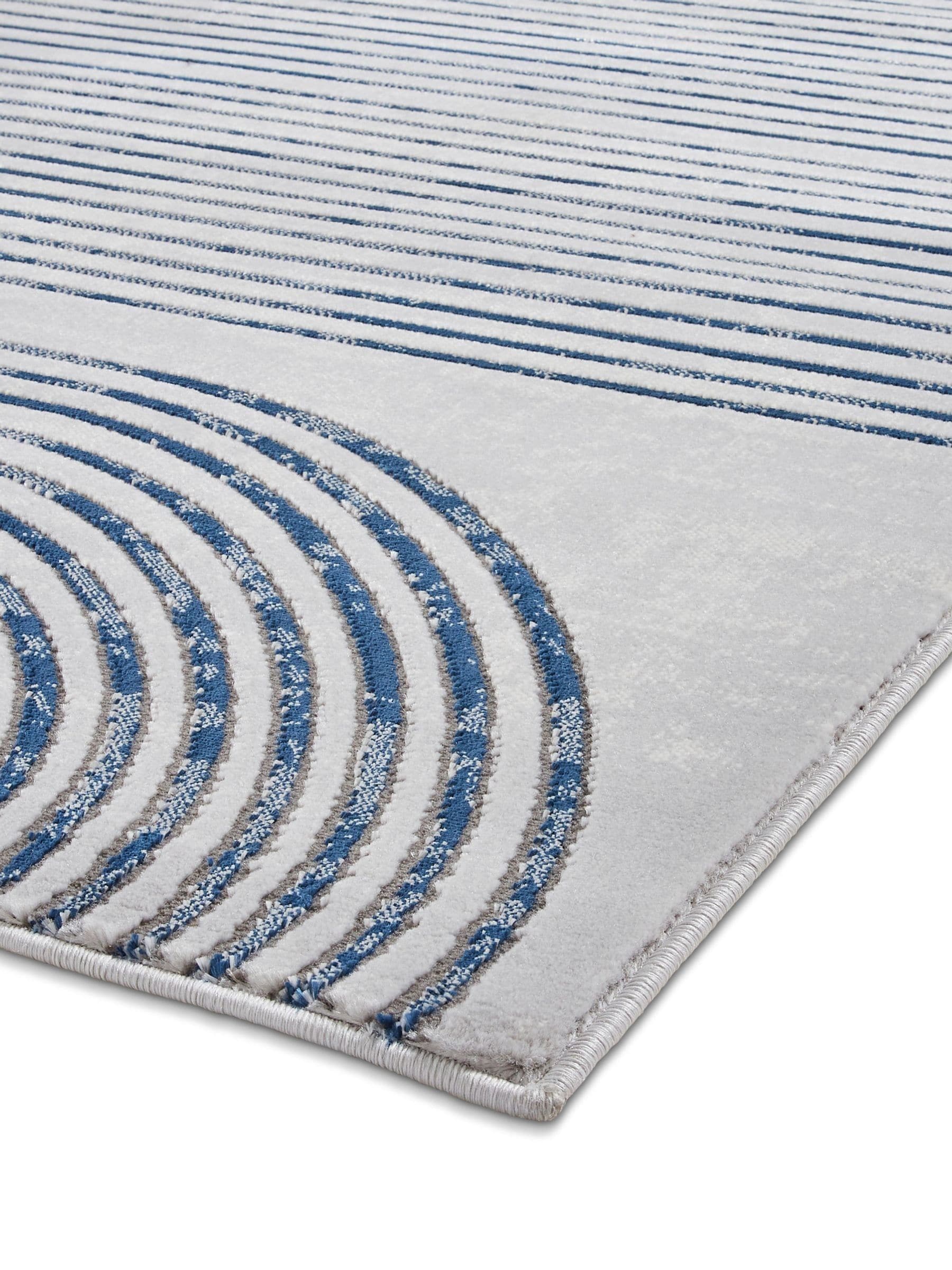 Think Rugs grey Apollo modern linear rug - British product