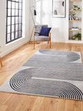 Think Rugs grey Apollo modern linear rug - British product