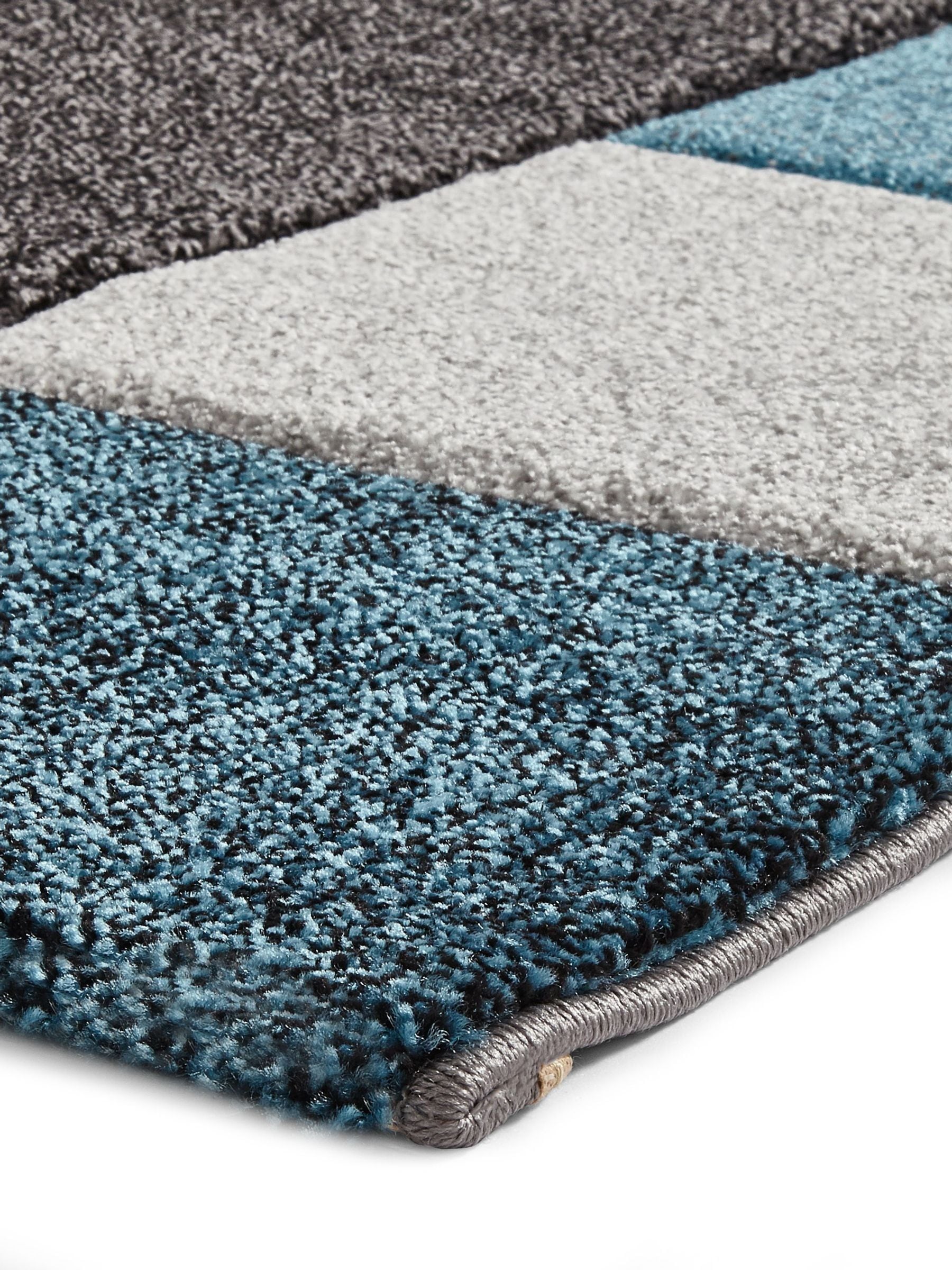Think Rugs Blue Brooklyn 646 geometric rug - British product