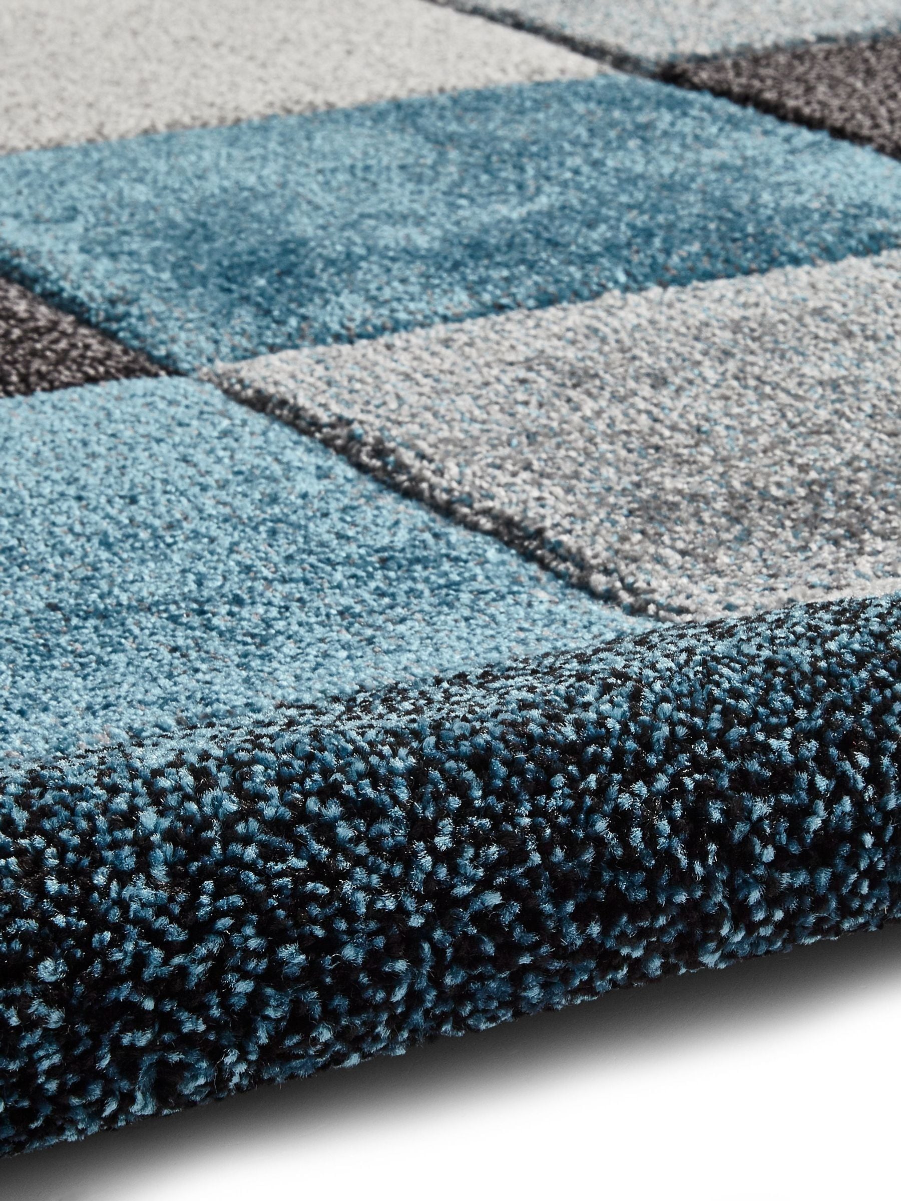 Think Rugs Blue Brooklyn 646 geometric rug - British product