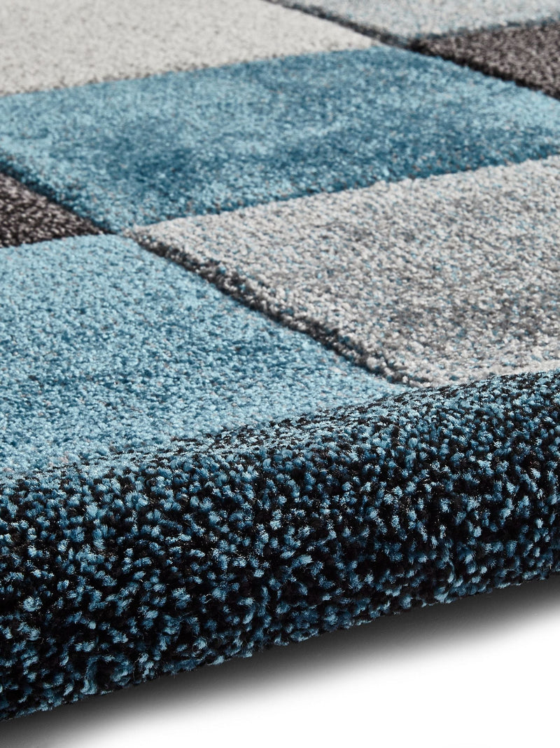 Think Rugs Blue Brooklyn 646 geometric rug - British product