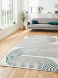 Think Rugs Apollo grey modern linear rug - British product