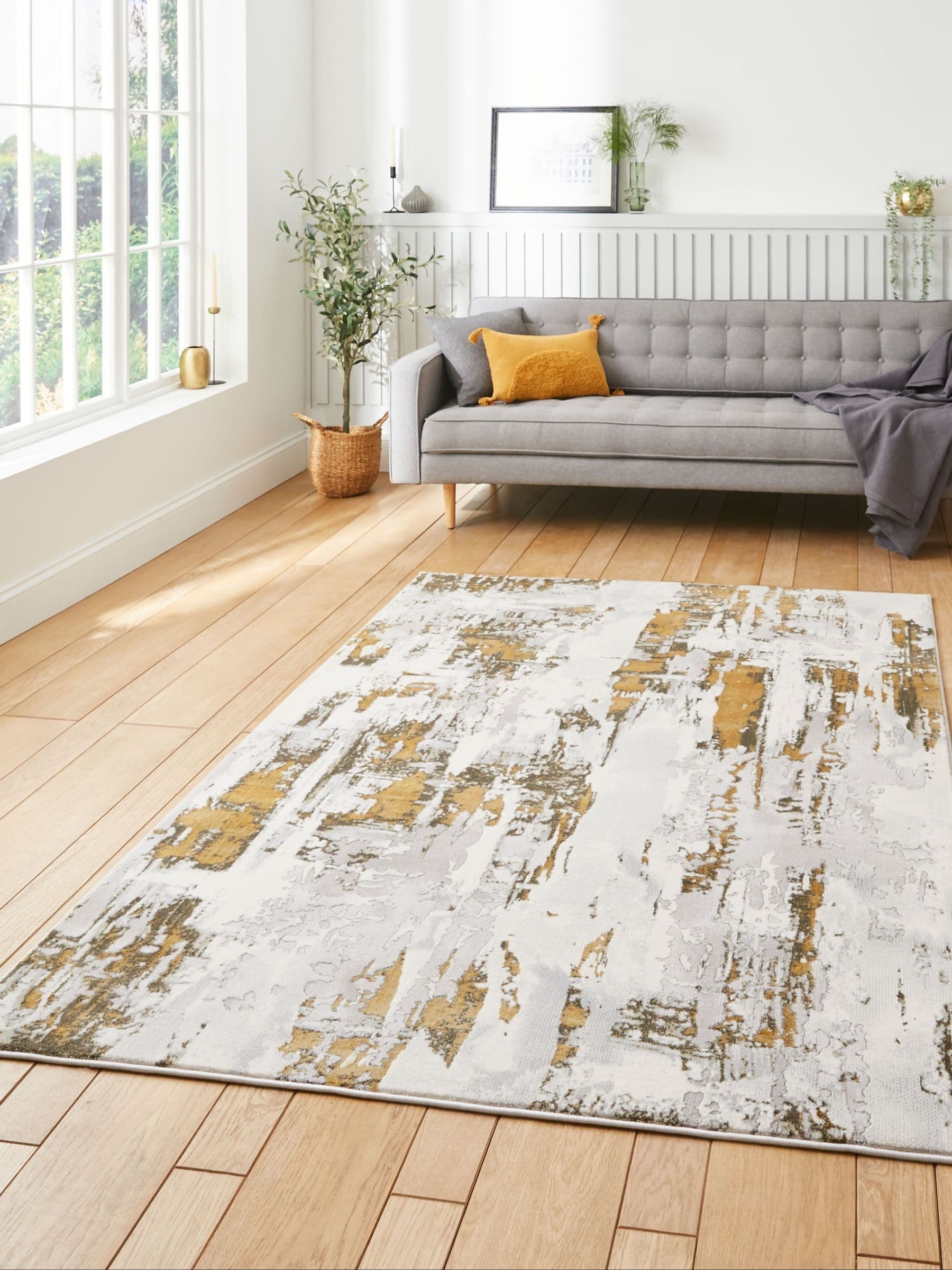 Think Rugs Apollo modern abstract rug in grey (British brand)