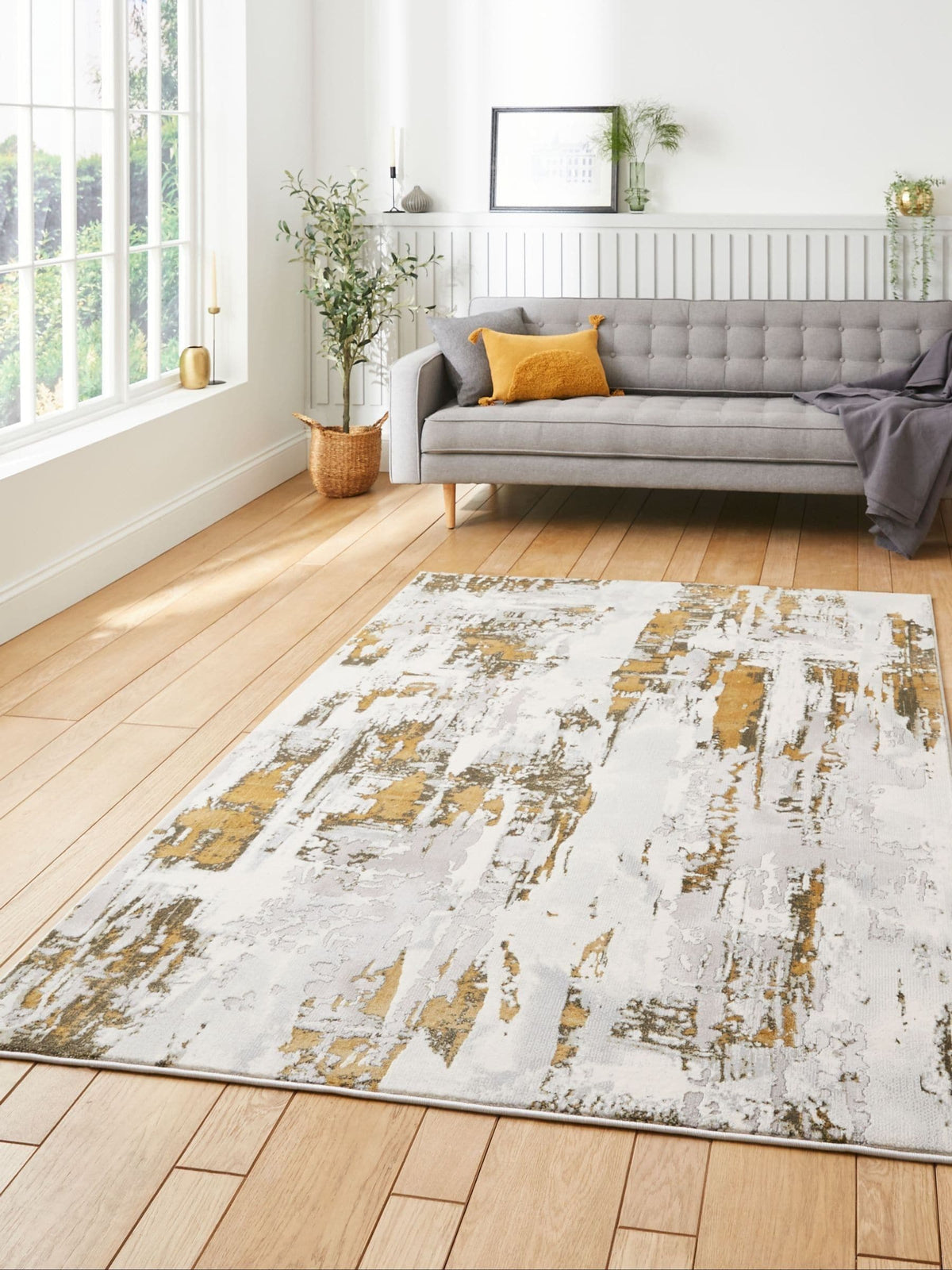 Think Rugs Apollo modern abstract rug in grey (British brand)