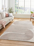 Think Rugs Apollo grey modern linear rug - British product