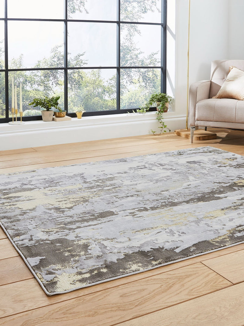 Think Rugs Grey Apollo GR580 modern abstract rug (British brand)