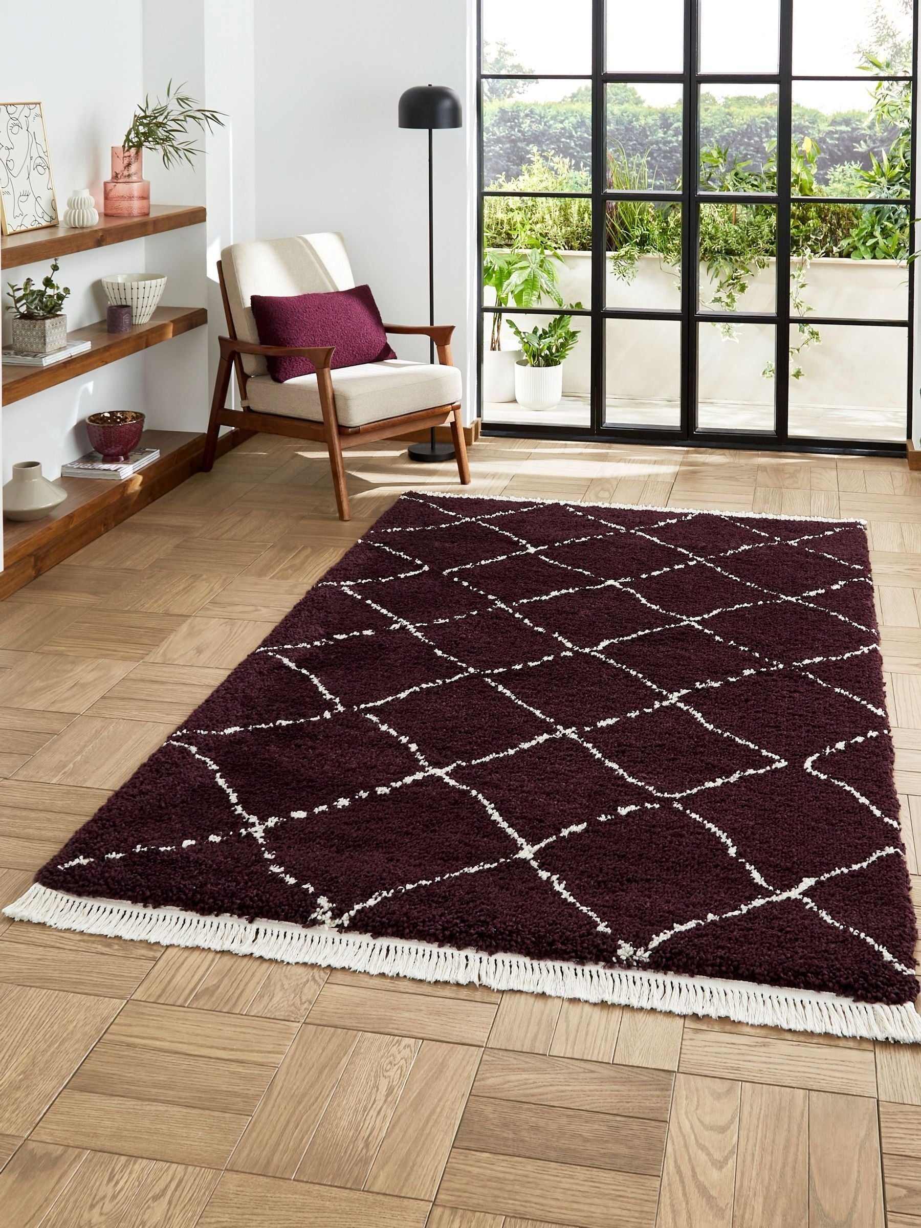 Think Rugs Purple Boho Berber rug, UK version