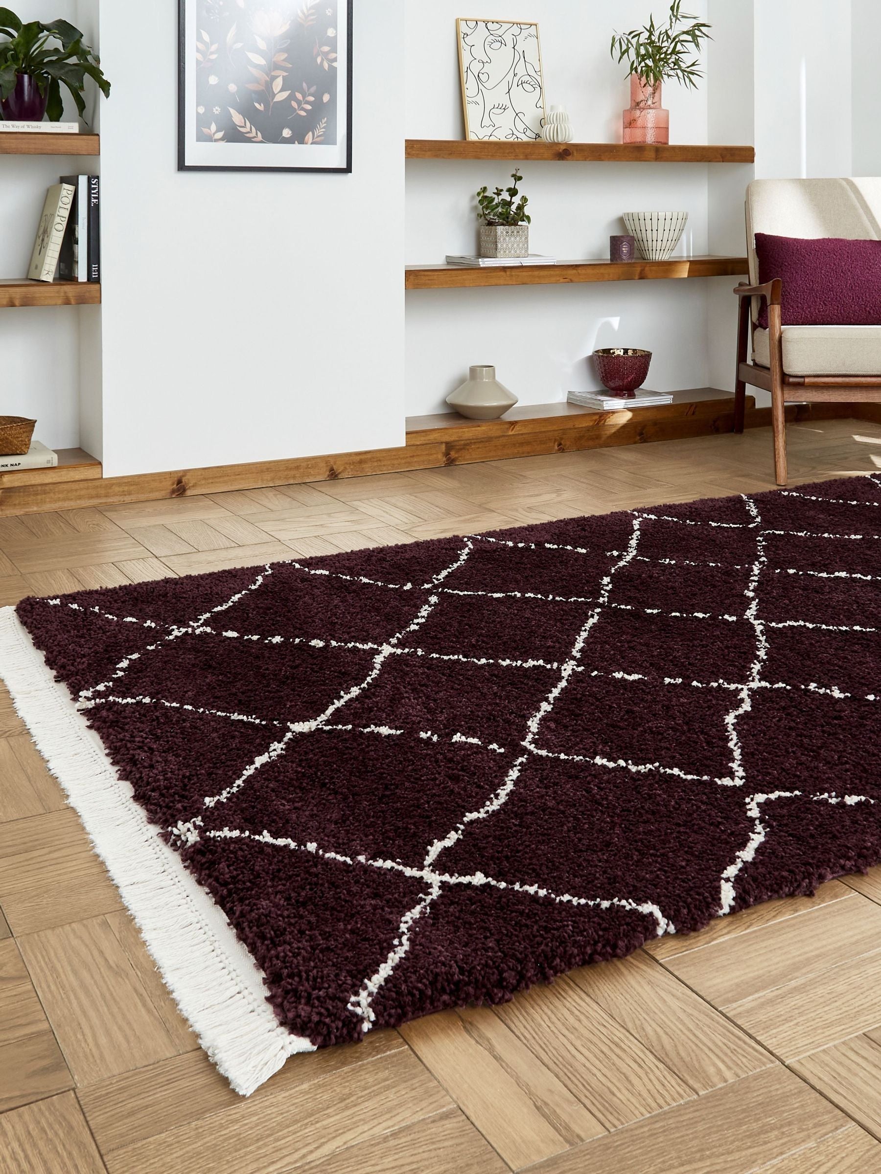 Think Rugs Purple Boho Berber rug, UK version