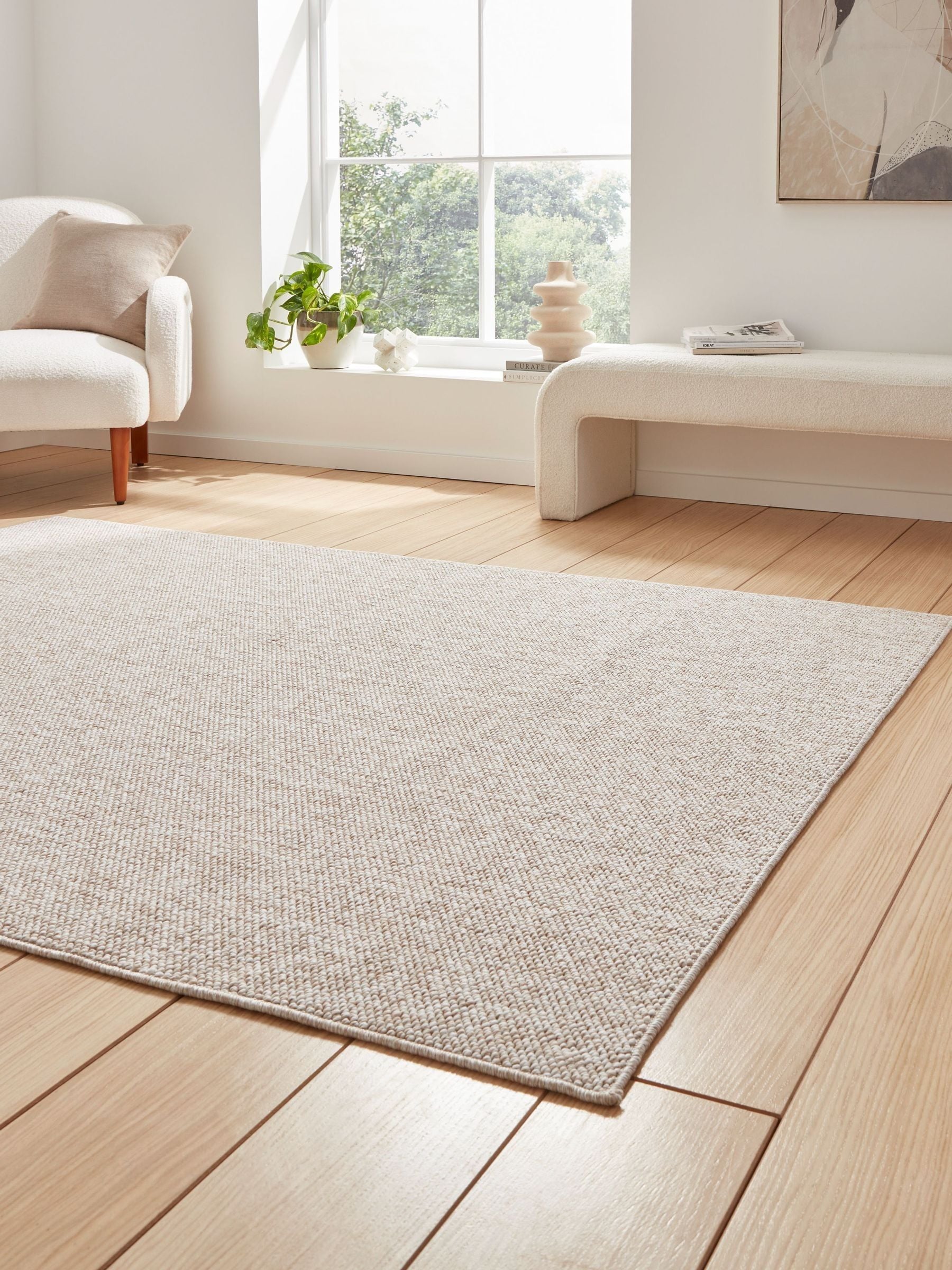 Think Rugs boucle rug brown, imported from the UK