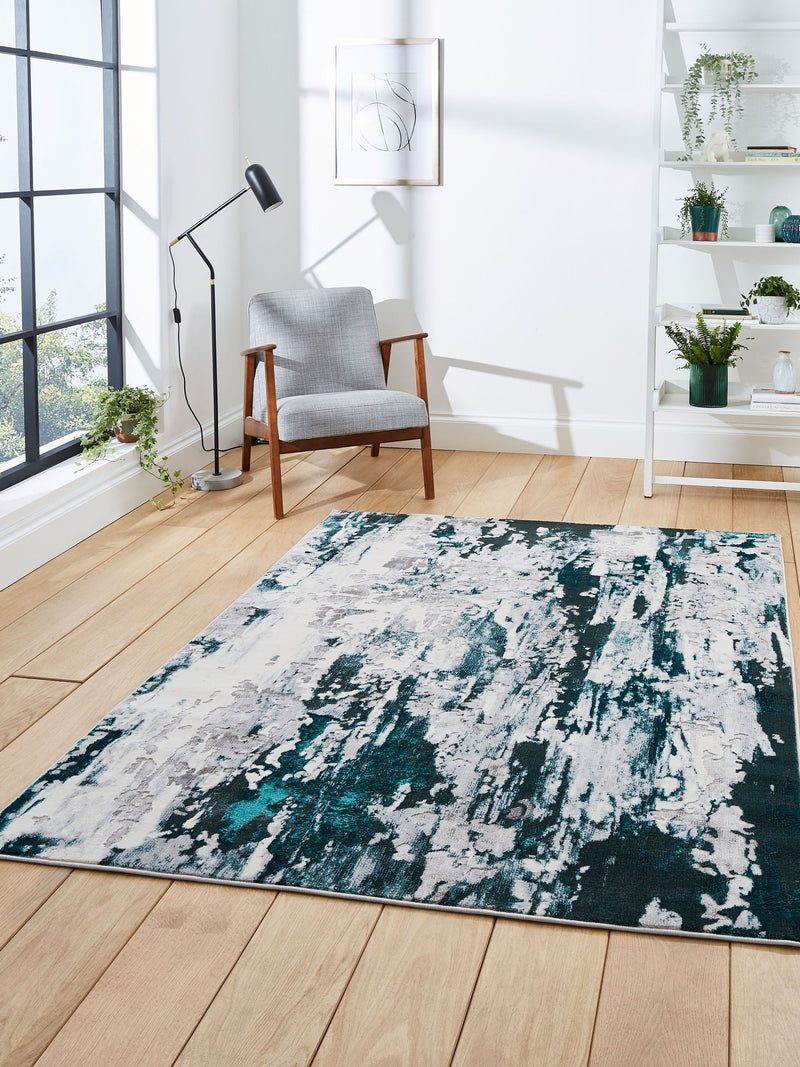 Think Rugs Apollo grey abstract rug (British brand)