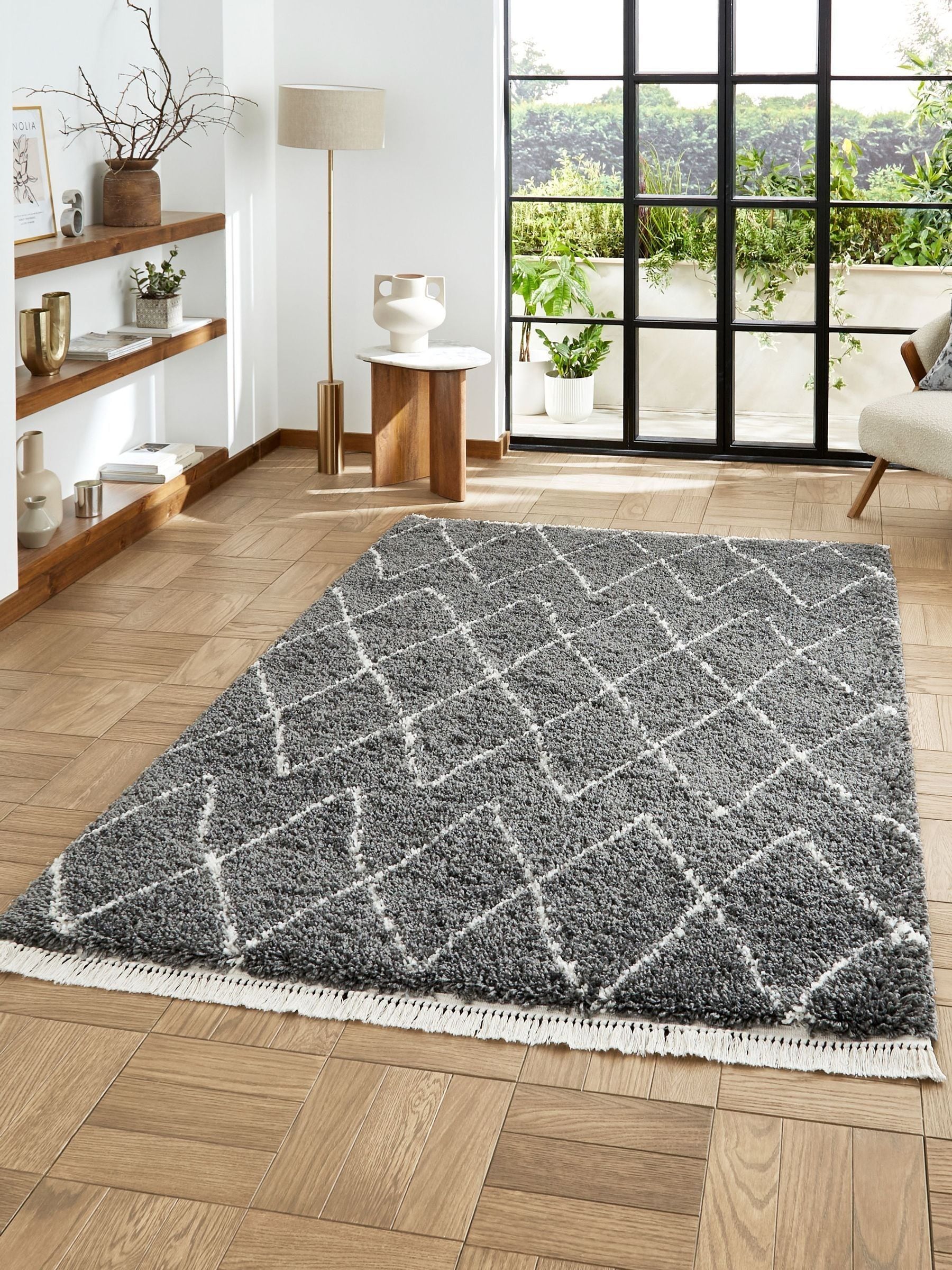 Think Rugs Grey Boho 8280 Berber Rug