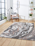 Think Rugs grey Apollo abstract rug, UK version
