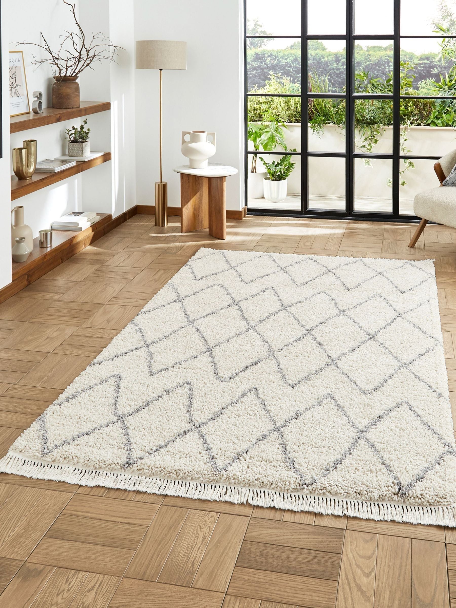 Think Rugs Cream Boho 8280 Berber Rug