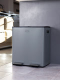 Charles Bentley Stainless Steel 30L Double Compartment Kitchen Bin