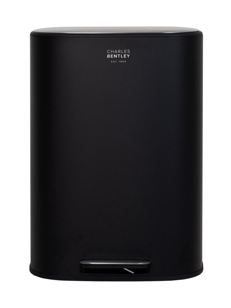 Charles Bentley black pedal kitchen bin 50L (British brand)