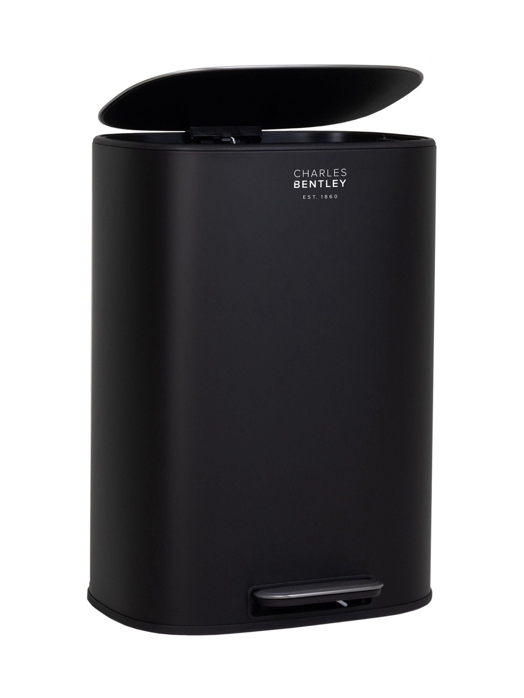 Charles Bentley black pedal kitchen bin 50L (British brand)