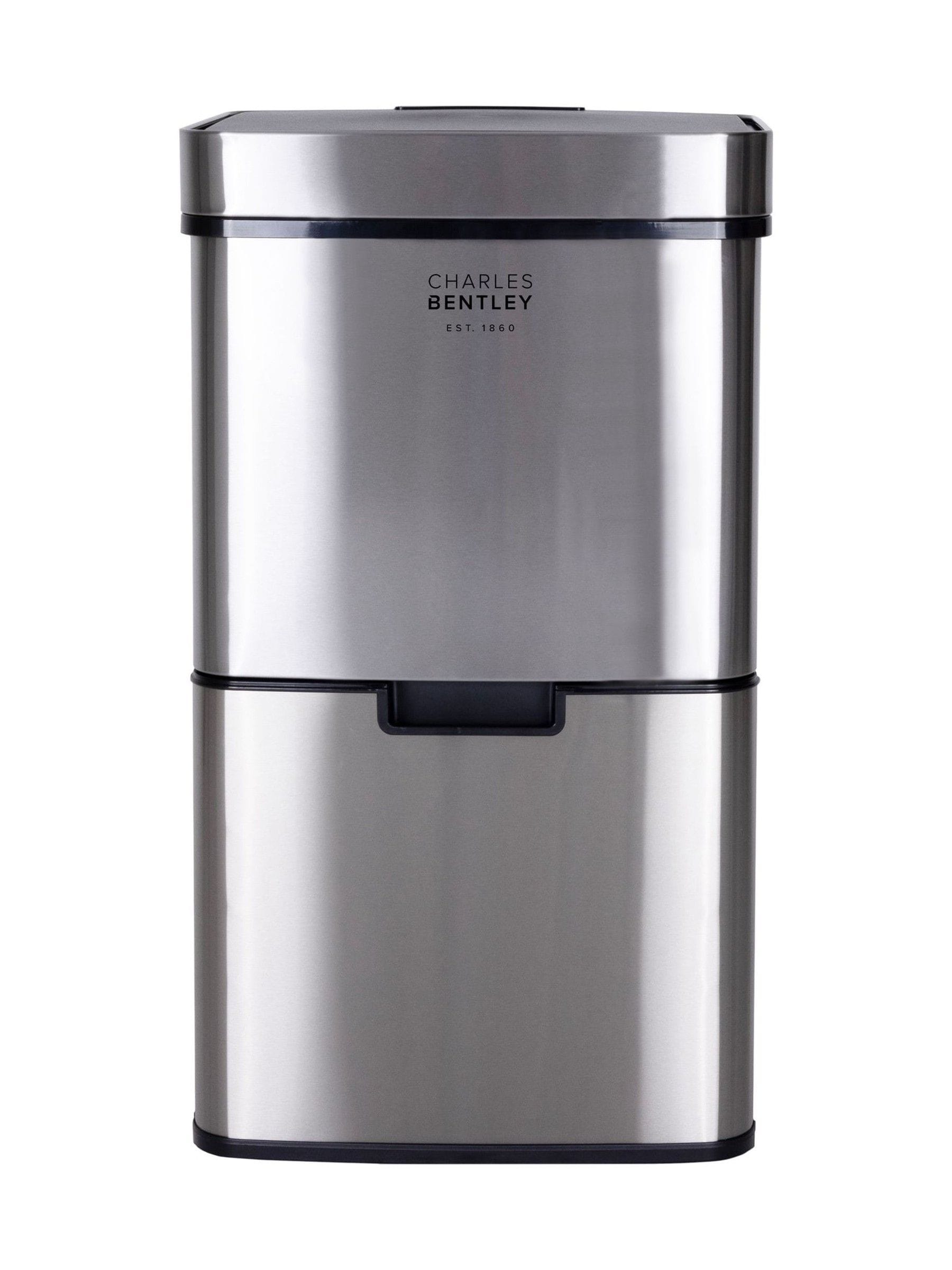 Charles Bentley silver triple compartment sensor bin 62L (British brand)