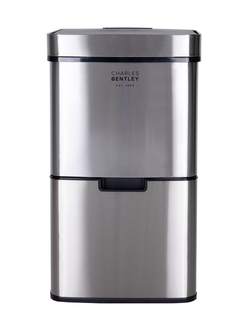 Charles Bentley silver triple compartment sensor bin 62L (British brand)