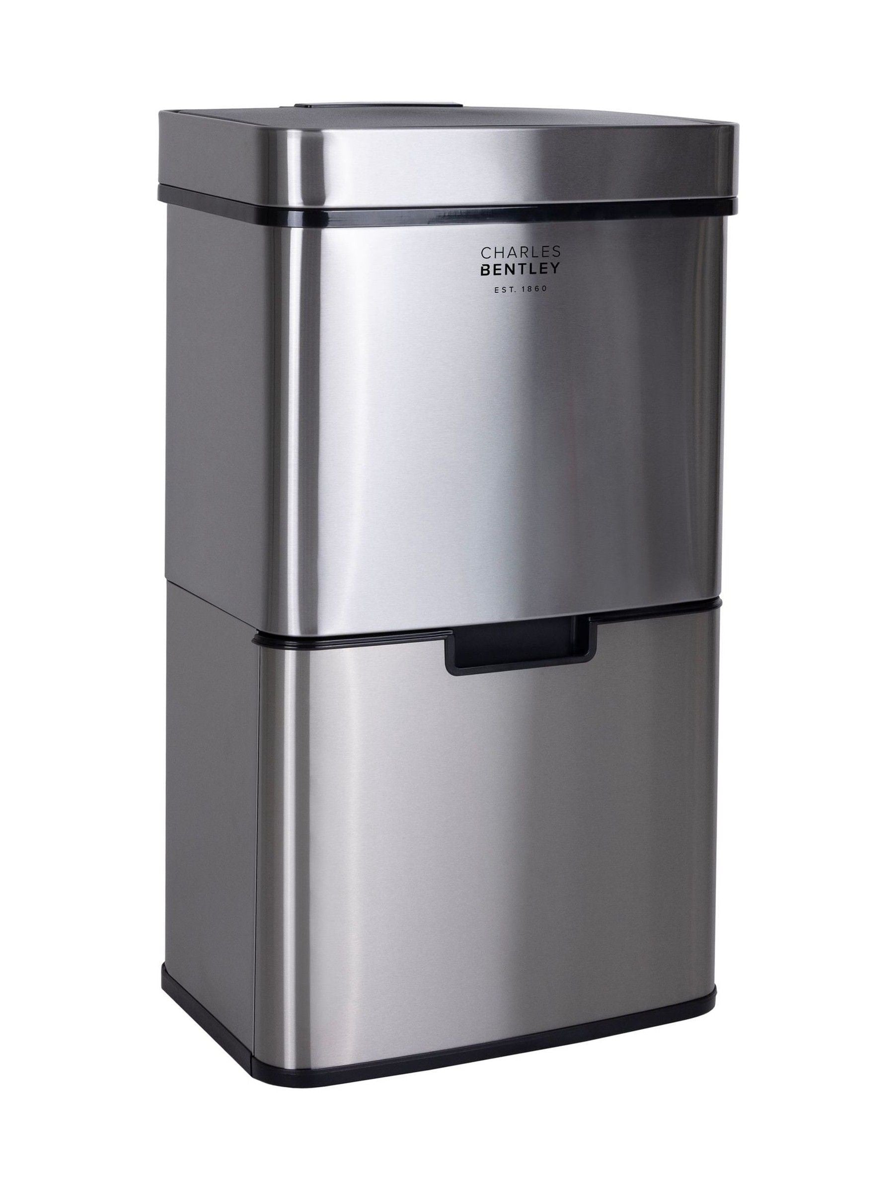 Charles Bentley silver triple compartment sensor bin 62L (British brand)