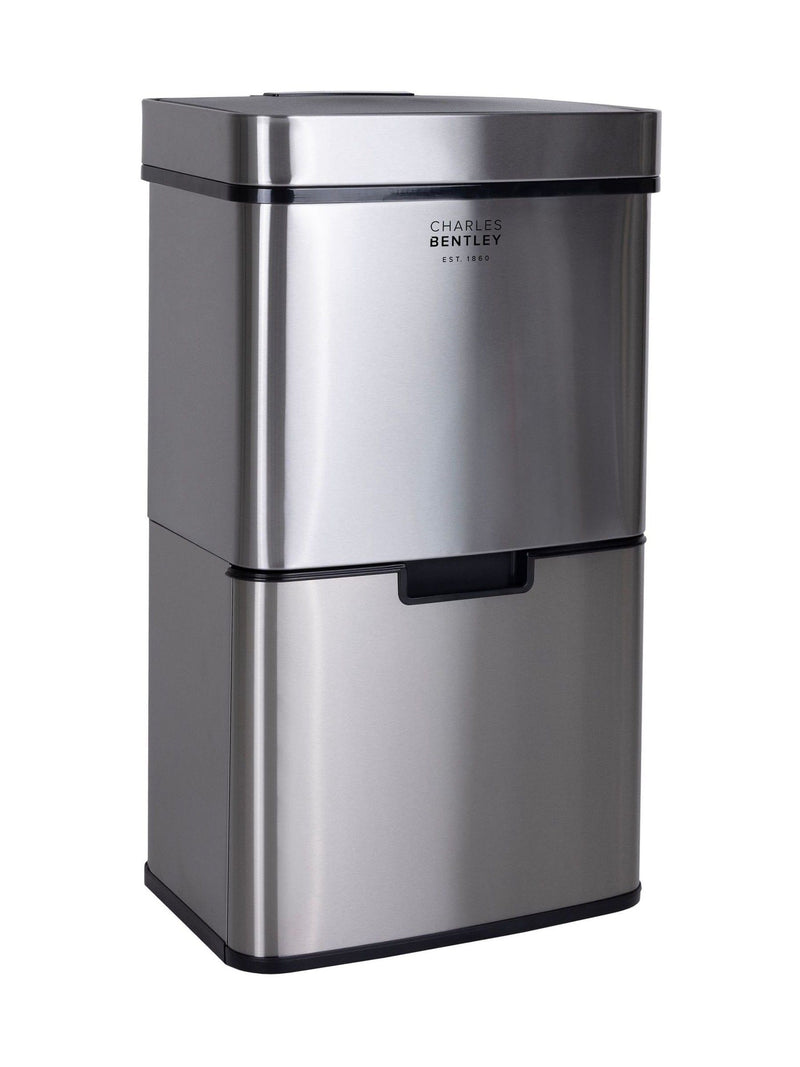 Charles Bentley silver triple compartment sensor bin 62L (British brand)