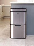 Charles Bentley silver triple compartment sensor bin 62L (British brand)