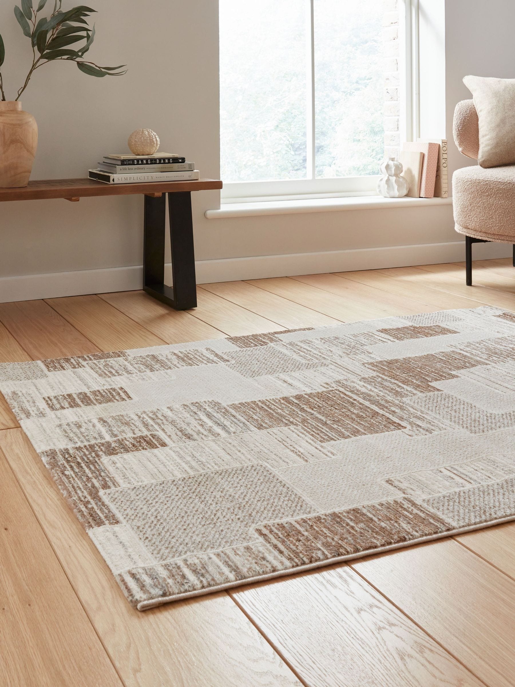 Think Rugs creation geometric rug grey polyester - British product