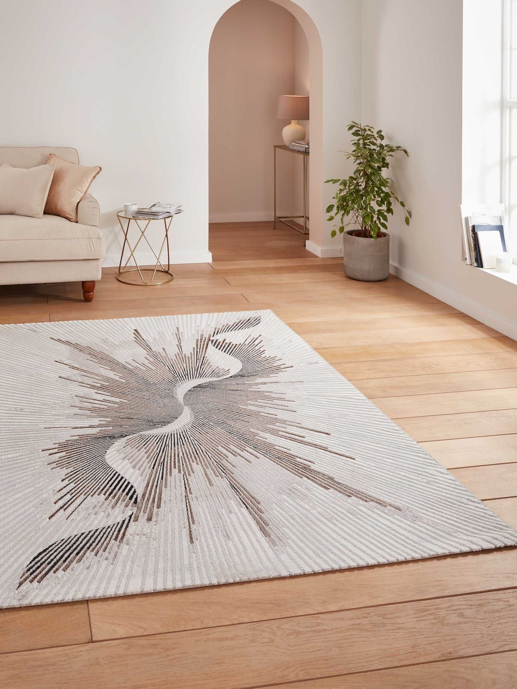 Think Rugs Bronze Creation modern abstract rug, imported from the UK
