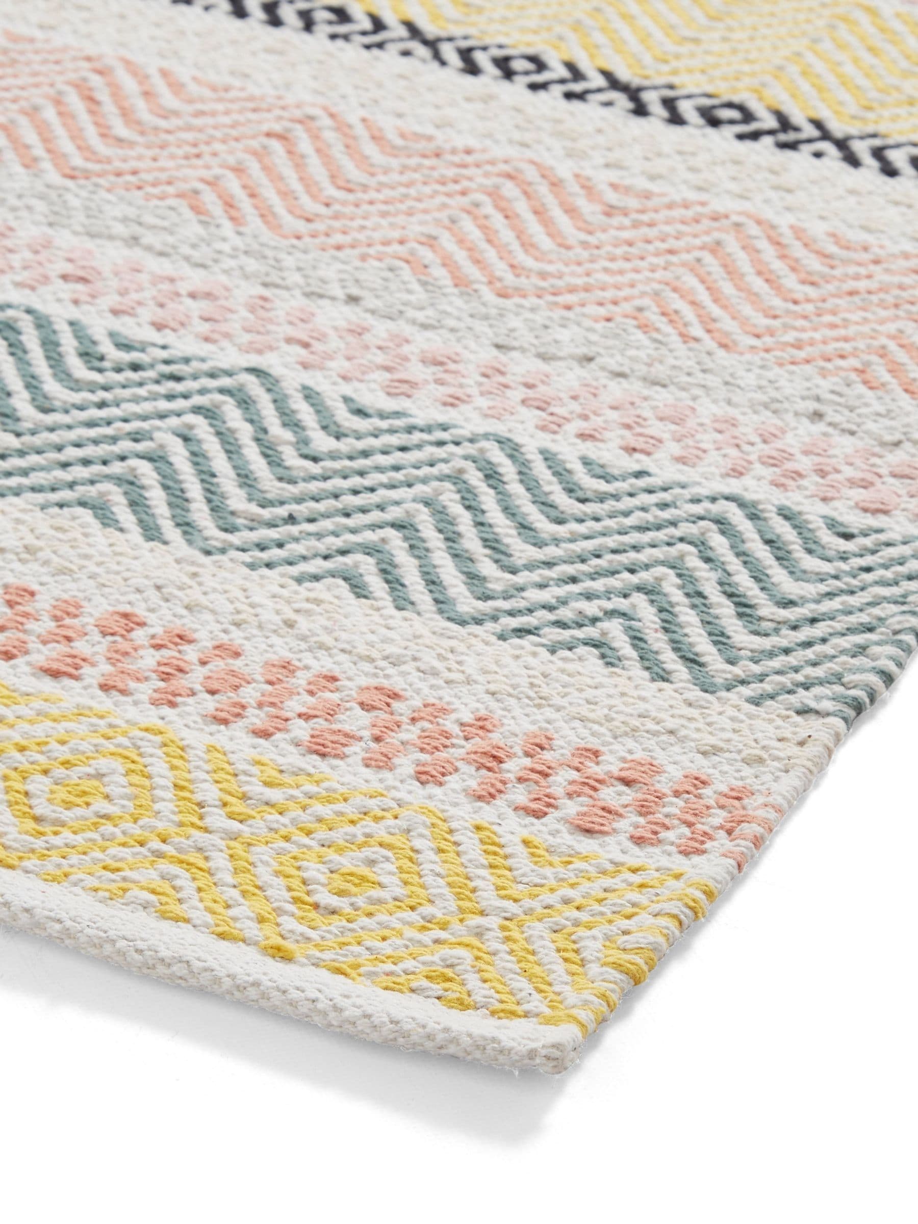 Think Rugs hand-woven cotton geometric rug, UK version