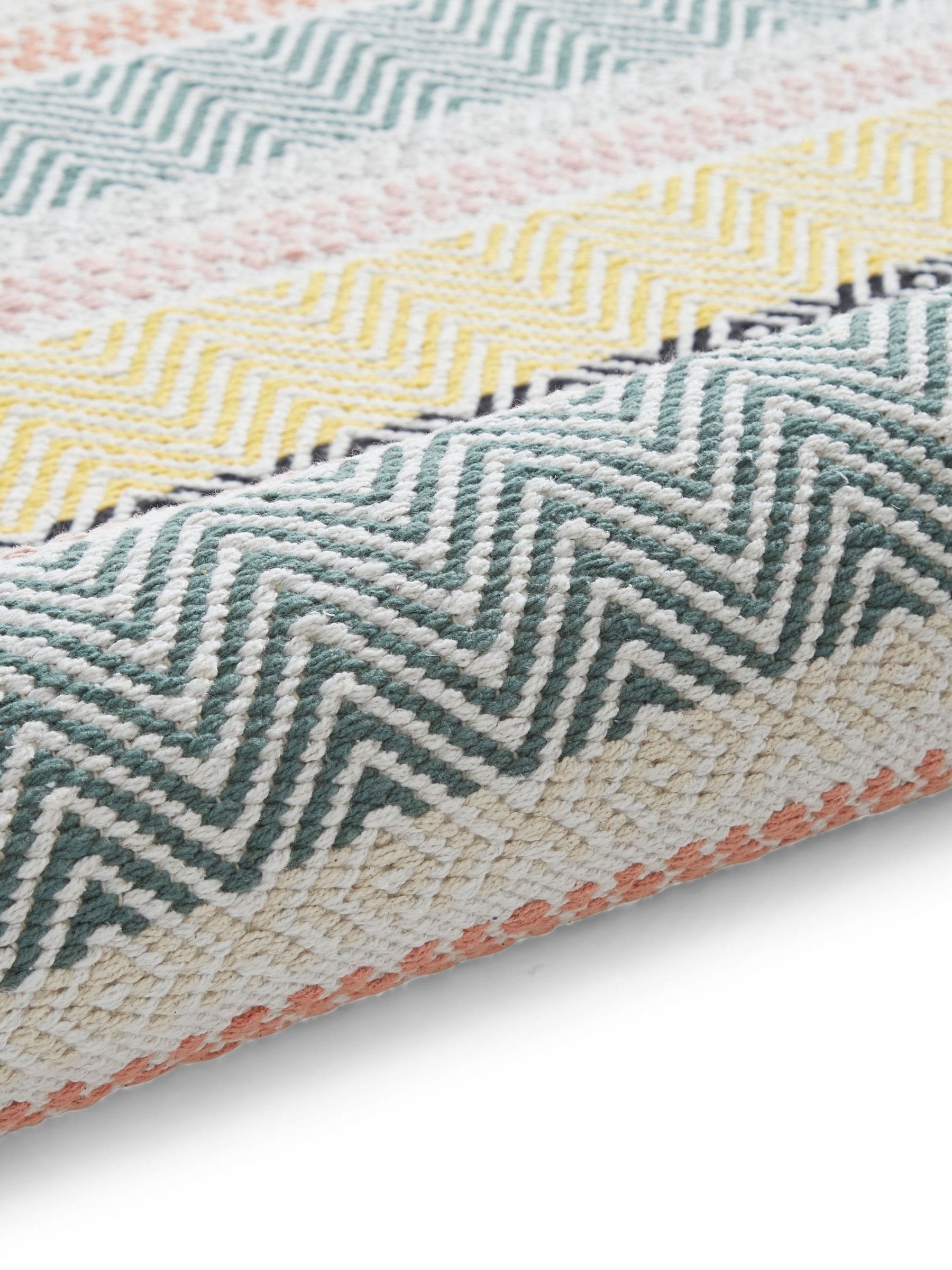 Think Rugs hand-woven cotton geometric rug, UK version