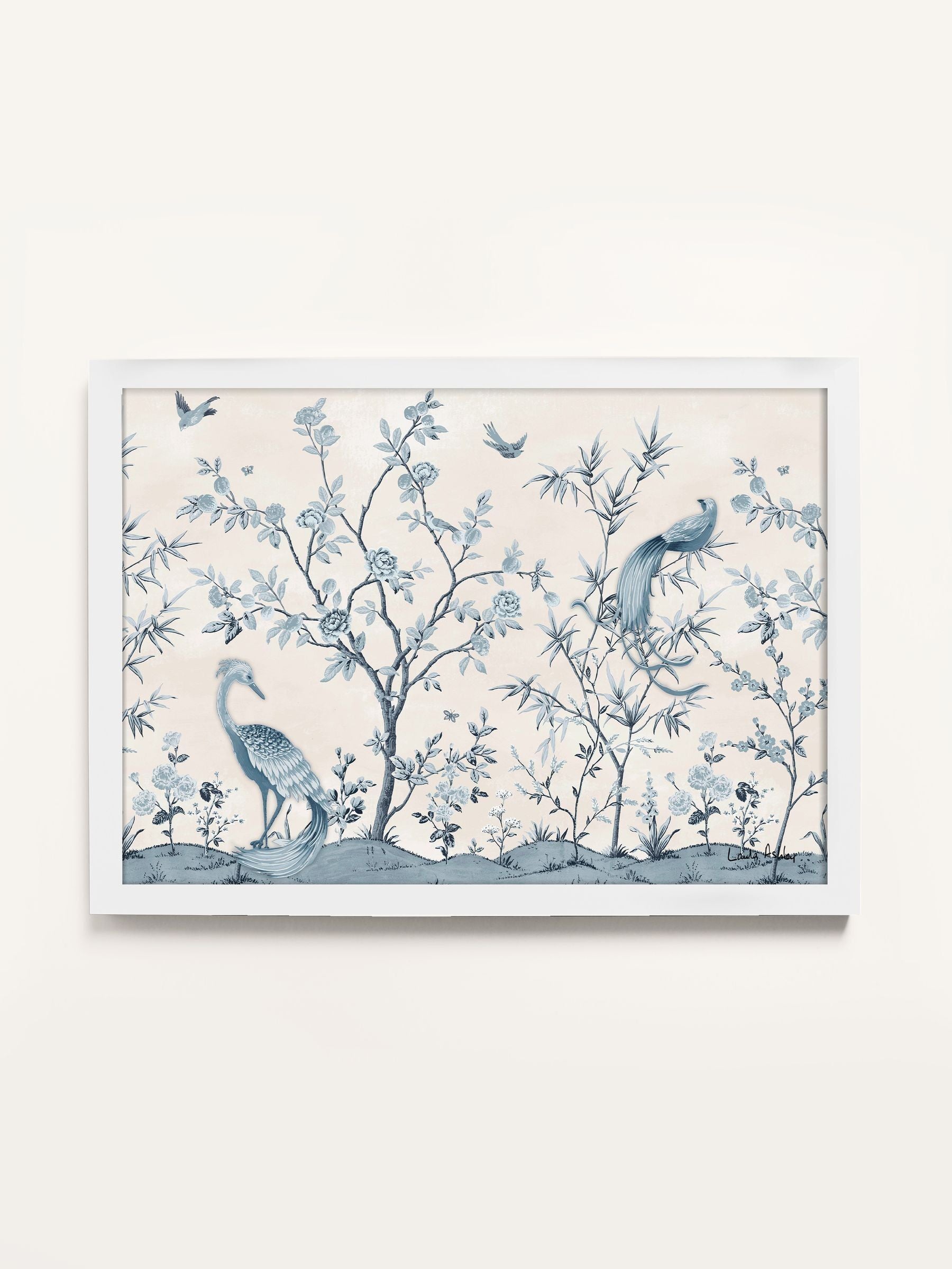 Laura Ashley Blue Tregaron wall art frame medium, imported from the UK
