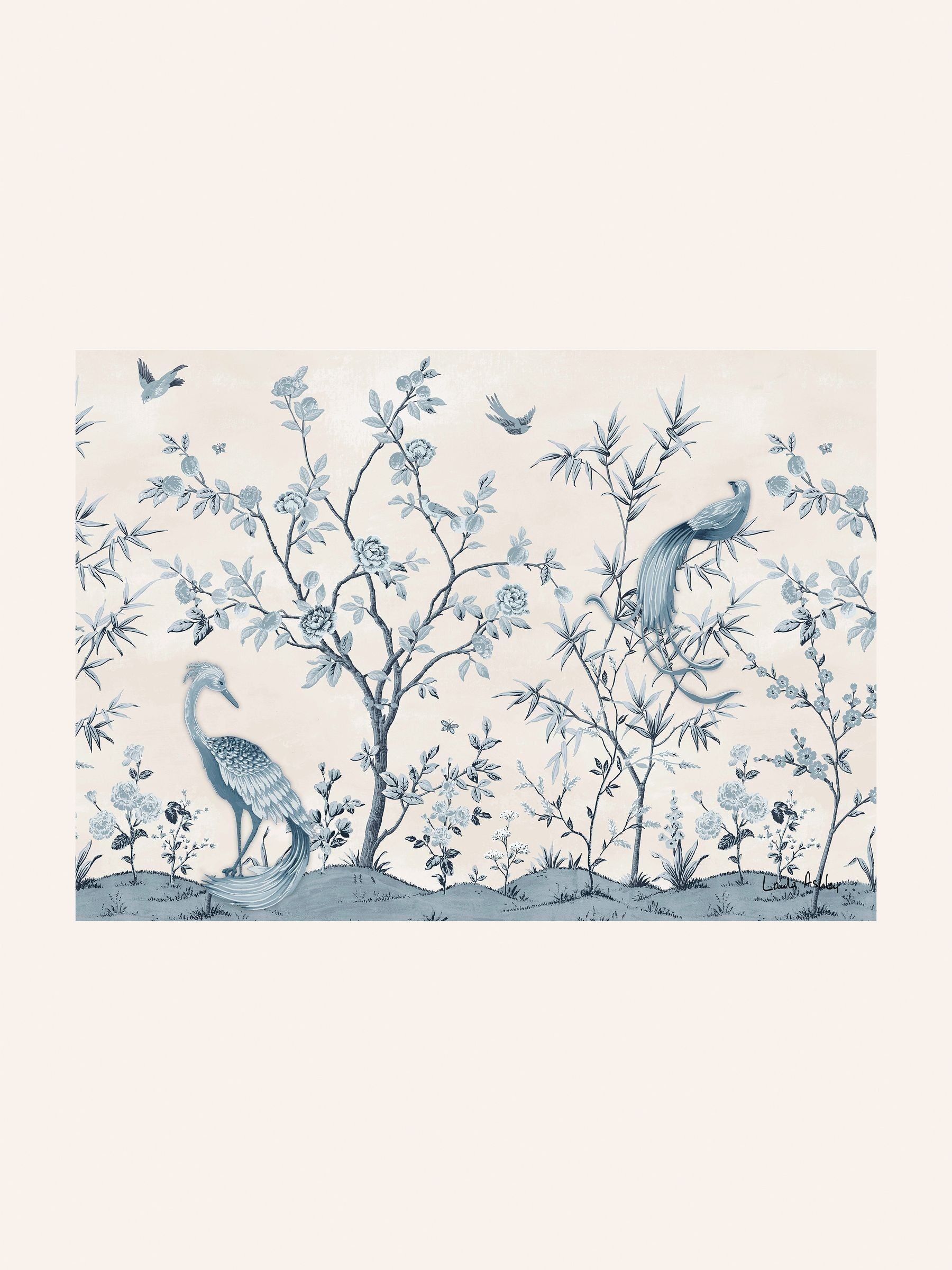 Laura Ashley Blue Tregaron wall art frame medium, imported from the UK