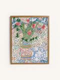 Laura Ashley Blue Abstract Tulips medium wall art frame (British brand)